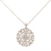 K18PG フラワー ダイヤモンドネックレス