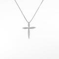 K18WG クロス ダイヤモンドネックレス