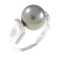 K18WG クロチョウパールリング