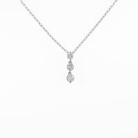 K18WG スリーストーン ダイヤモンドネックレス