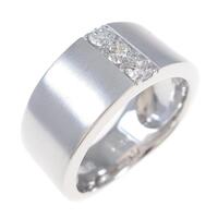 K18WG スリーストーン ダイヤモンドリング