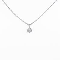 K18WG ソリティア ダイヤモンドネックレス