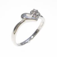 K18WG ハート ダイヤモンドリング