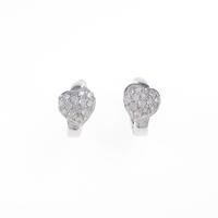 K18WG ハート パヴェ ダイヤモンドイヤリング