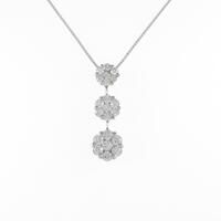 K18WG フラワー ダイヤモンドネックレス