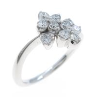 K18WG フラワー ダイヤモンドリング