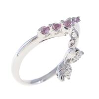 K18WG フラワー ピンクサファイヤリング