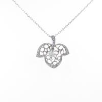 K18WG リーフ ダイヤモンドネックレス