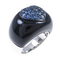 K18WG／K18BG ハート サファイヤリング