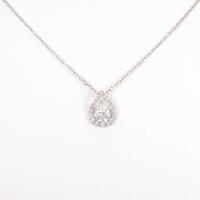 K18WG／プラチナダイヤモンドネックレス 0．594ct・F・I1・VG