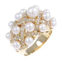 K18YG アコヤパールリング