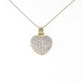 K18YG ハート パヴェ ダイヤモンドネックレス