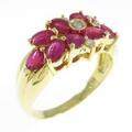 K18YG フラワー ルビーリング