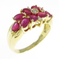 K18YG フラワー ルビーリング