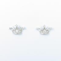 【リメイク】K18WG クラウン ダイヤモンドピアス