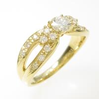 【リメイク】K18YG ダイヤモンドリング 0．321ct・H・SI2・GOOD