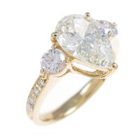【リメイク】K18YG ダイヤモンドリング 1．547ct・M・SI2・ペアシェイプ