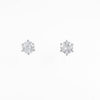 【リメイク】ST／プラチナダイヤモンドピアス 0．655ct・0．658ct・E?F・SI1・GOOD