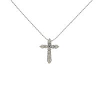 K18WG クロス ダイヤモンドネックレス
