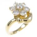 K18YG フラワー ダイヤモンドリング