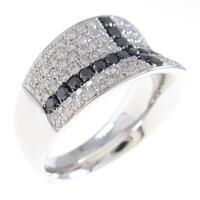 K18WG／K18BG パヴェ クロス ダイヤモンドリング