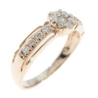 K18PG フラワー ダイヤモンドリング