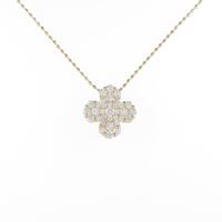 K18YG クローバー ダイヤモンドネックレス