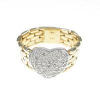 K18YG／K18WG ハート ダイヤモンドリング