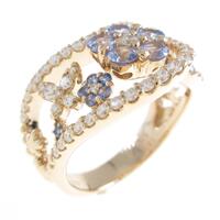 セイレーン アズーロ フラワー サファイヤリング