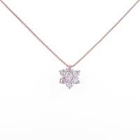 K18PG フラワー ダイヤモンドネックレス