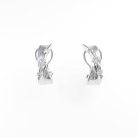 K18WG スリーストーン ダイヤモンドピアス