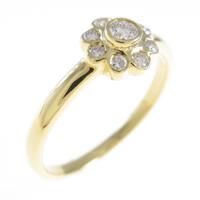 K18YG フラワー ダイヤモンドリング