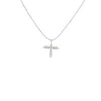 K18WG クロス ダイヤモンドネックレス