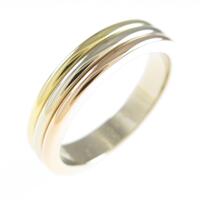 カルティエ スリーゴールドウエディング リング