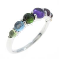 K18WG カラーストーンリング