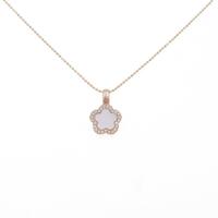 750PG／K18PG フラワー マザーオブパールネックレス