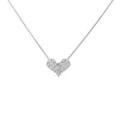 K18WG ハート パヴェ ダイヤモンドネックレス