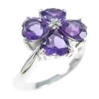 K14WG クローバー アメジストリング