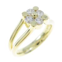 K18YG フラワー ダイヤモンドリング