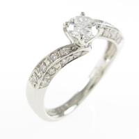 【リメイク】プラチナダイヤモンドリング 0．317ct・E・SI1・EXT・H＆C