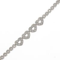 K18WG ハート ダイヤモンドブレスレット