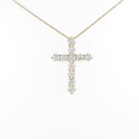 【リメイク】K18YG クロス ダイヤモンドネックレス