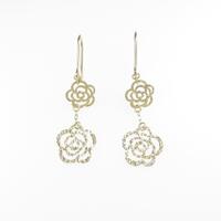 K18YG ローズ ピアス