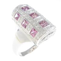 750WG ピンクサファイヤリング