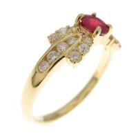 K18YG リボン ルビーリング