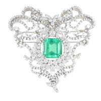 ウエダジュエラー エメラルドブローチ