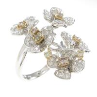 750YG／750WG フラワー ダイヤモンドリング