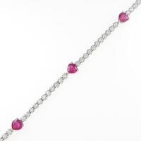 K18WG ハート ルビーブレスレット