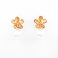 K18YG フラワー シトリンピアス
