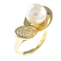 K18YG アコヤパールリング